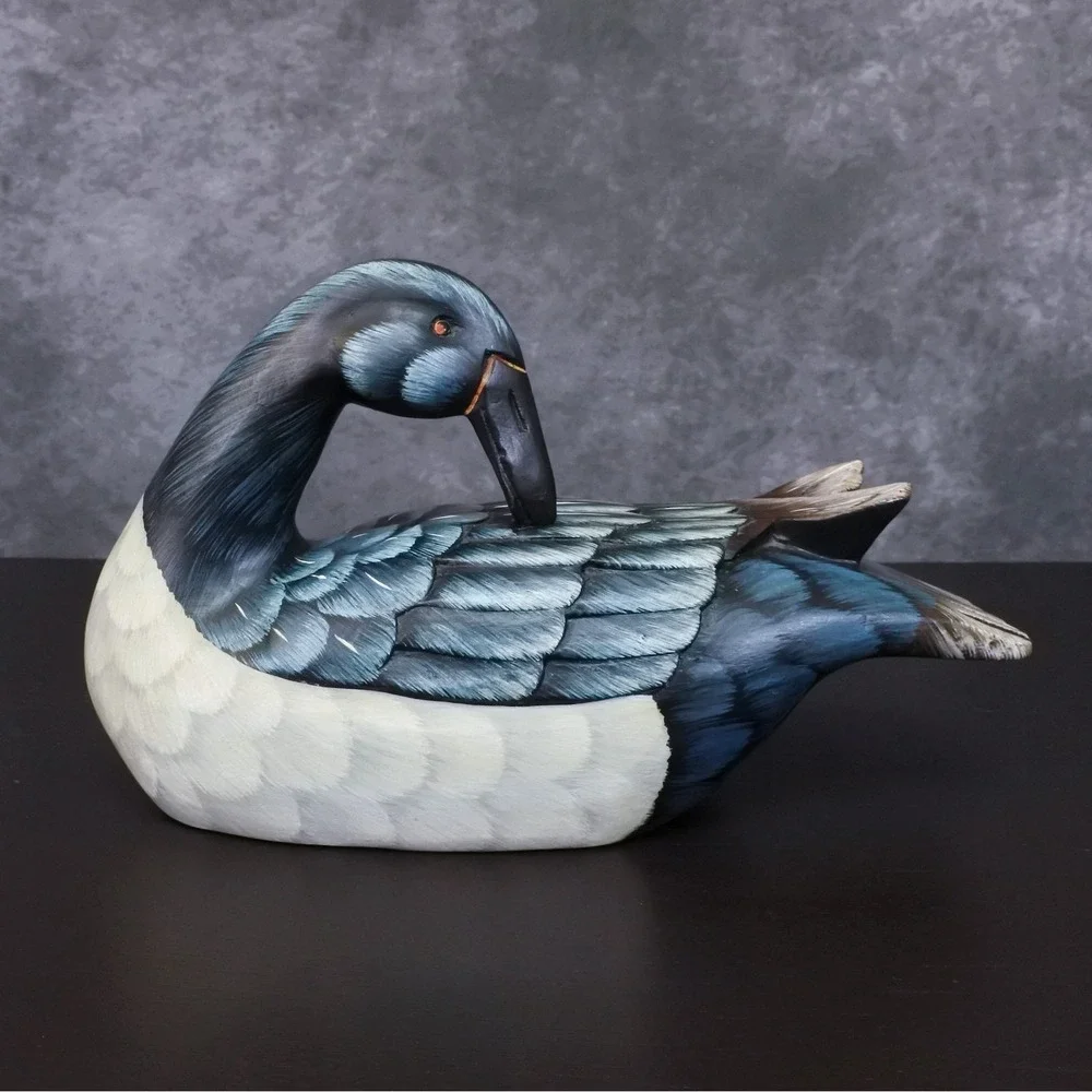 Vintage Folk Art Wooden Canada Goose Duck Decoy Hunting Farmhouse Decor